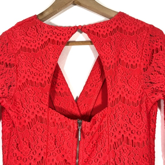 Guess Fitted Coral Lace Dress - Picture 8 of 13